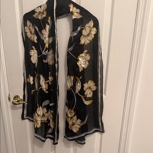 Michael Kors Black and Gold Floral Curtain